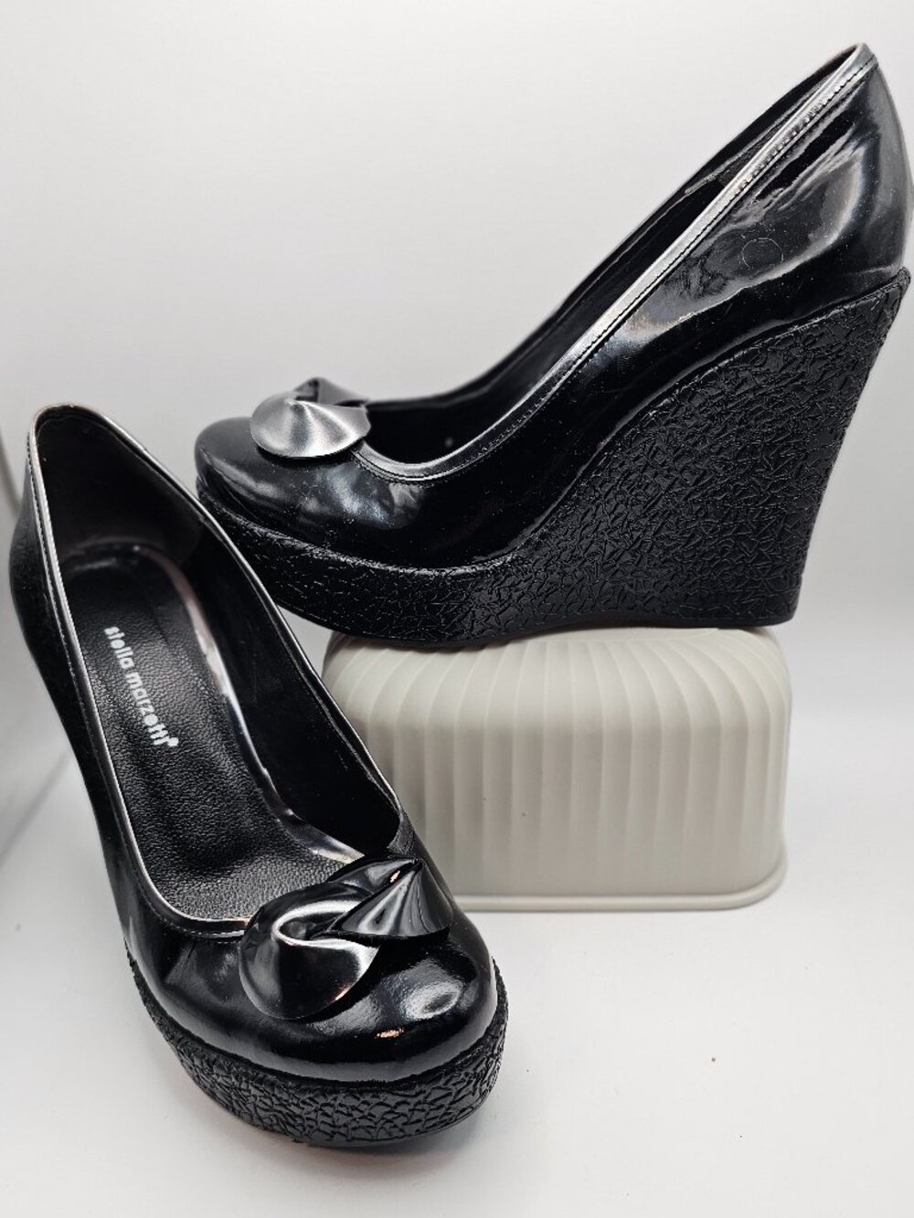 Stella Marzetti Black Patent Leather Platform Wedge Pumps – EU 38 / US 7.5